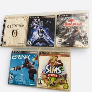 PS3 Game Bundle - 5 Games - Tested & Working (Oblivion, Star Wars, Sims 3)